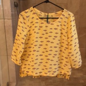 Yellow cloud silk blouse (Maeve/Anthropologie)